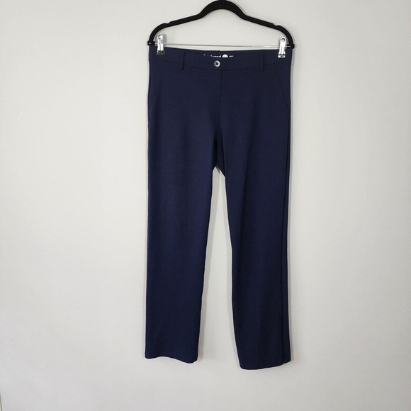 Betabrand Navy Blue Straight Leg Classic Dress Yoga Pants Size Large - Picture 3 of 10
